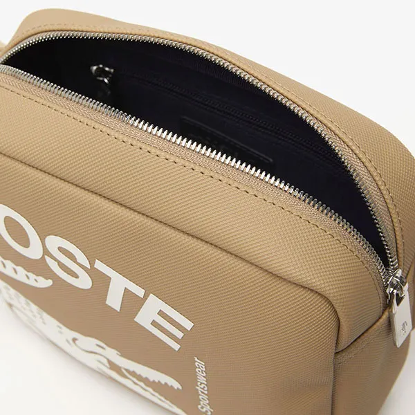 Túi Đeo Chéo Nam Lacoste Men's Contrast Branded Rectangular Reporter Bag NH4032HF Màu Be