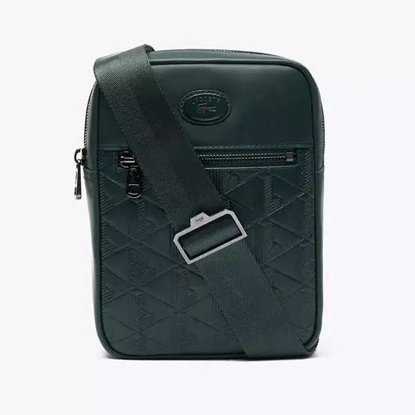 Túi Đeo Chéo Nam Lacoste Monogram Print Shoulder Men Bag NH4486 B43 Màu Xanh Green