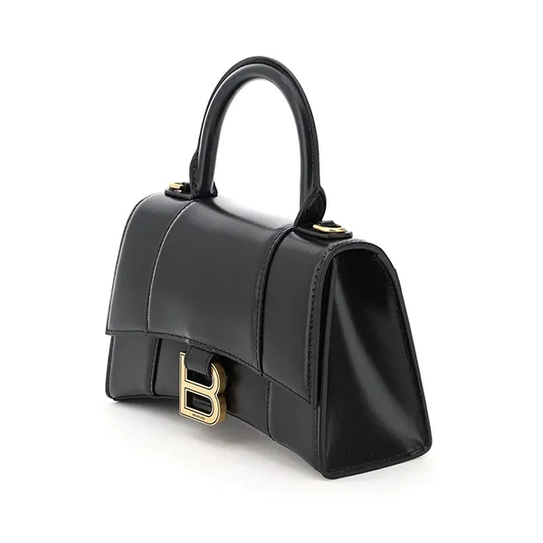 Túi Xách Tay Nữ Balenciaga Hourglass Gold Hardware Crossbody XS Black Leather 5928331QJ4M1000 Màu Đen - Túi xách - Vua Hàng Hiệu