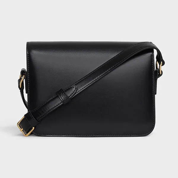 Túi Đeo Chéo Nữ Celine Teen Triomphe Bag In Shiny Calfskin Black 188423BF4.38NO Màu Đen - Túi xách - Vua Hàng Hiệu
