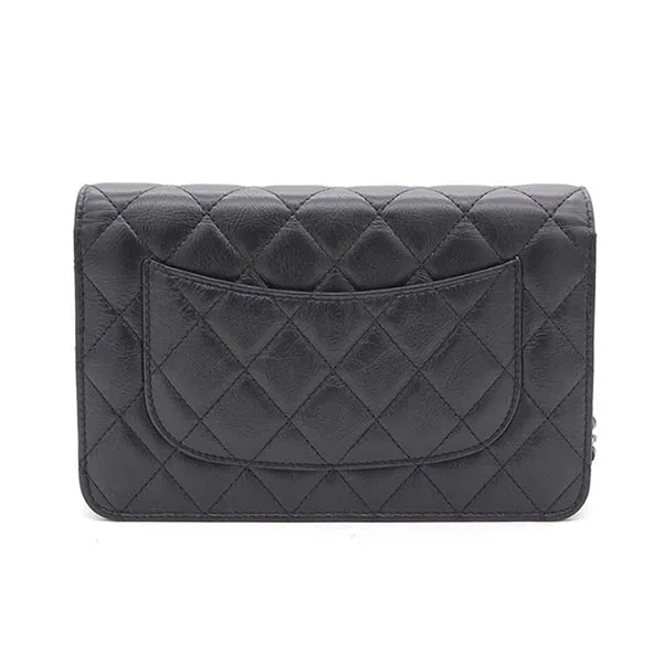 Túi Đeo Chéo Nữ Chanel Aged Calfskin Reissue Wallet On Chain WOC Black Màu Đen