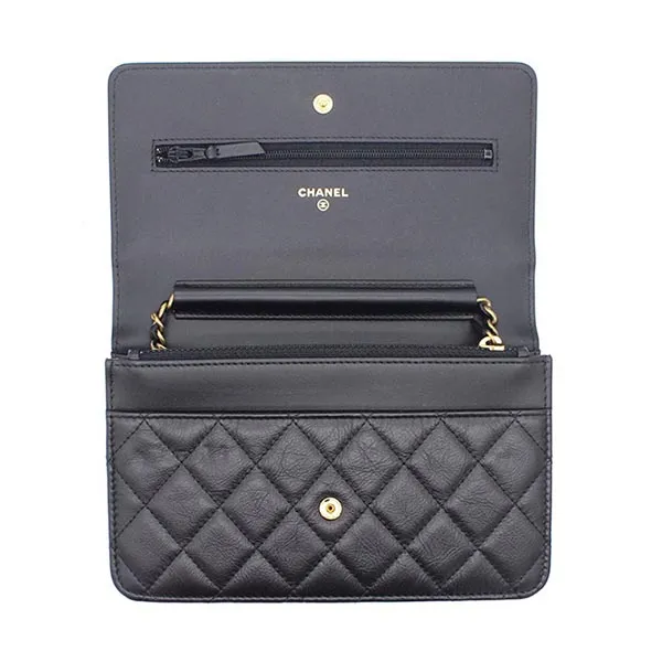 Túi Đeo Chéo Nữ Chanel Aged Calfskin Reissue Wallet On Chain WOC Black Màu Đen
