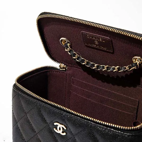 Túi Đeo Chéo Nữ Chanel Vanity With Chain Màu Đen