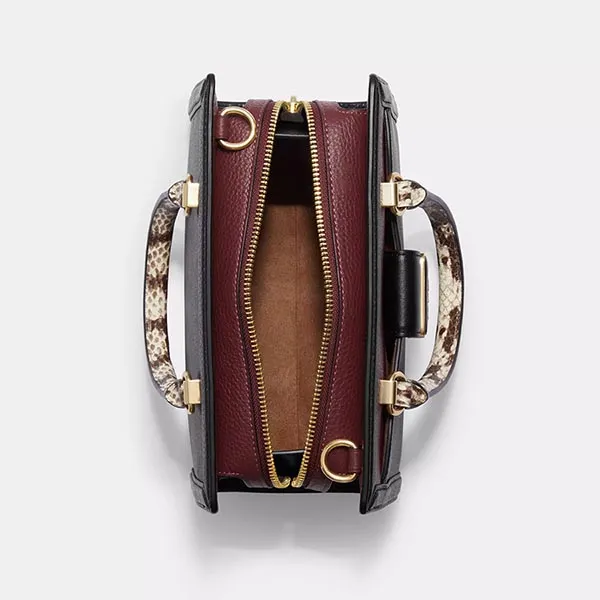 Túi Đeo Chéo Nữ Coach Grace Carryall In Signature Canvas CD701 Màu Nâu Đen