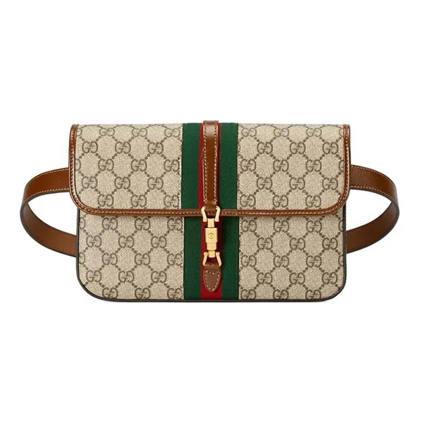 Túi Đeo Chéo Nữ Gucci Canvas in Beige Natural Jackie 1961 Belt Bag Màu Nâu Be - Túi xách - Vua Hàng Hiệu