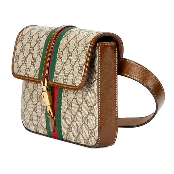 Túi Đeo Chéo Nữ Gucci Canvas in Beige Natural Jackie 1961 Belt Bag Màu Nâu Be - Túi xách - Vua Hàng Hiệu