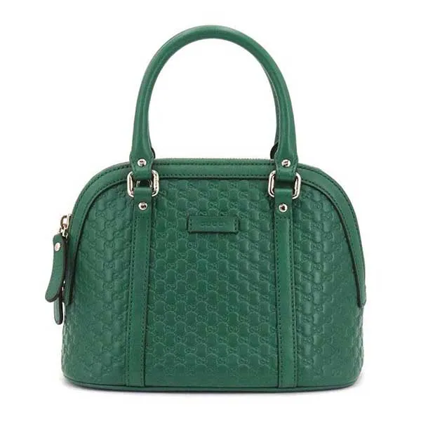 Túi Đeo Chéo Nữ Gucci GG 2way 449654 Micro Shima Leather Green Shoulder Handbag Màu Xanh Lá