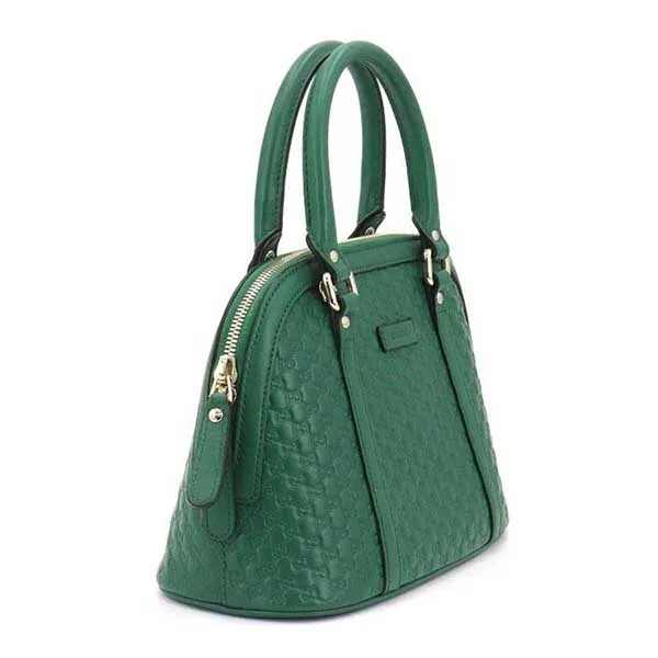 Túi Đeo Chéo Nữ Gucci GG 2way 449654 Micro Shima Leather Green Shoulder Handbag Màu Xanh Lá