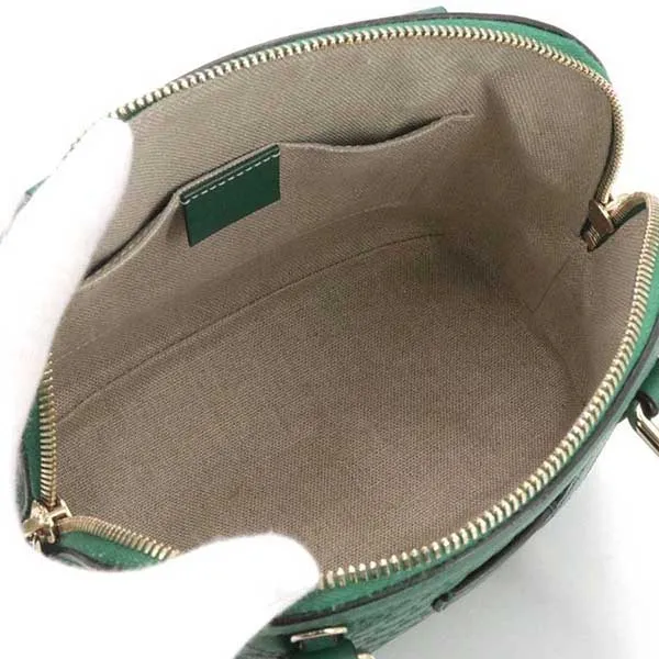 Túi Đeo Chéo Nữ Gucci GG 2way 449654 Micro Shima Leather Green Shoulder Handbag Màu Xanh Lá
