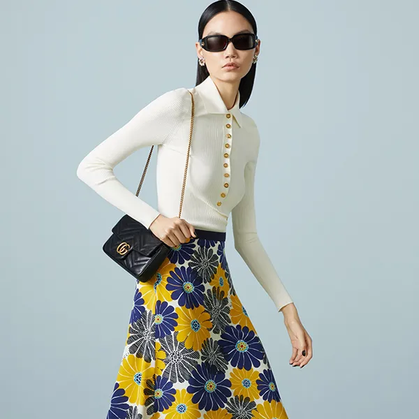Túi Đeo Chéo Nữ Gucci GG Marmont Mini Bag With Cardholder Màu Đen (Kèm Ví Đựng Thẻ)
