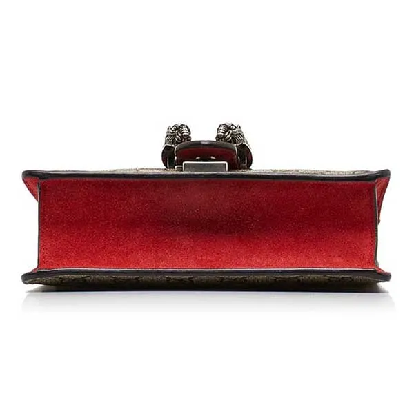 Túi Đeo Chéo Nữ Gucci GG Supreme Dionysus Mini Bag With Red Detail Màu Be Đỏ