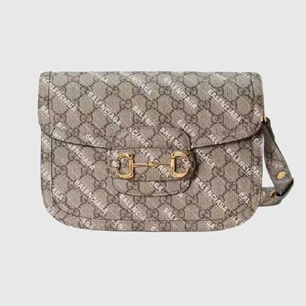 Túi Đeo Chéo Gucci The Hacker Project Small Horsebit 1955 Beige Bag Màu Be Họa Tiết