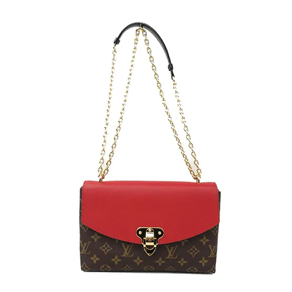 Túi Đeo Chéo Nữ Louis Vuitton LV Sampleseed M43713 Cerise Monogram Chain Shoulder Bag Màu Nâu Đỏ