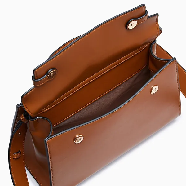 Túi Đeo Chéo Nữ Lyn Anderson Top Handle M Crossbody Bags LL24CBS056 Màu Nâu