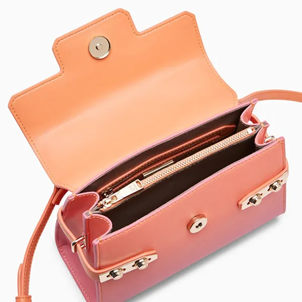 Túi Đeo Chéo Nữ Lyn Re-Edit Ray Fineness Flap S Crossbody Bags LL24CBS190 Màu Hồng Cam