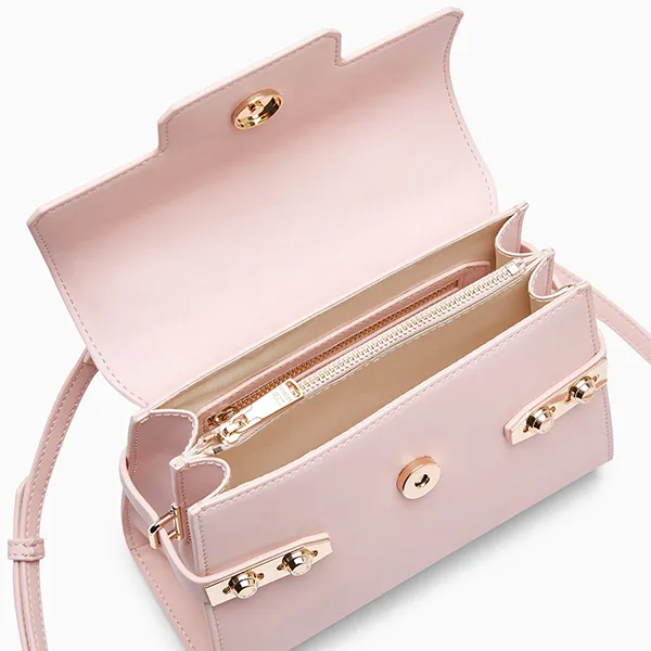 Túi Đeo Chéo Nữ Lyn Re-Edit Ray Fineness Flap S Crossbody Bags LL24CBS190 Màu Hồng