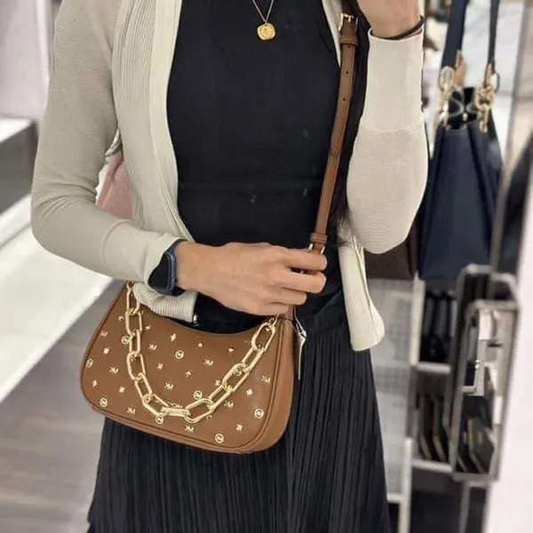 Túi Đeo Chéo Nữ Michael Kors Mk Cora Women's Shoulder Bag Màu Nâu