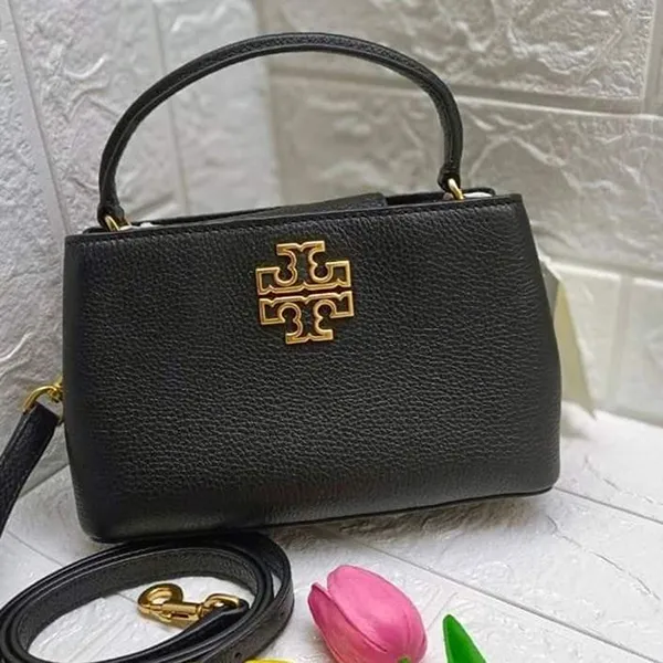 Túi Đeo Chéo Nữ Tory Burch Britten Micro Satchel Leather Black 145357 Màu Đen