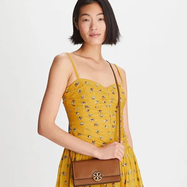 Túi Đeo Chéo Nữ Tory Burch Miller Wallet Crossbody Màu Nâu