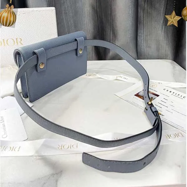 Túi Đeo Vai Nữ Dior Pouch Saddle Belt Pouch Blue S5619CWVG Màu Xanh