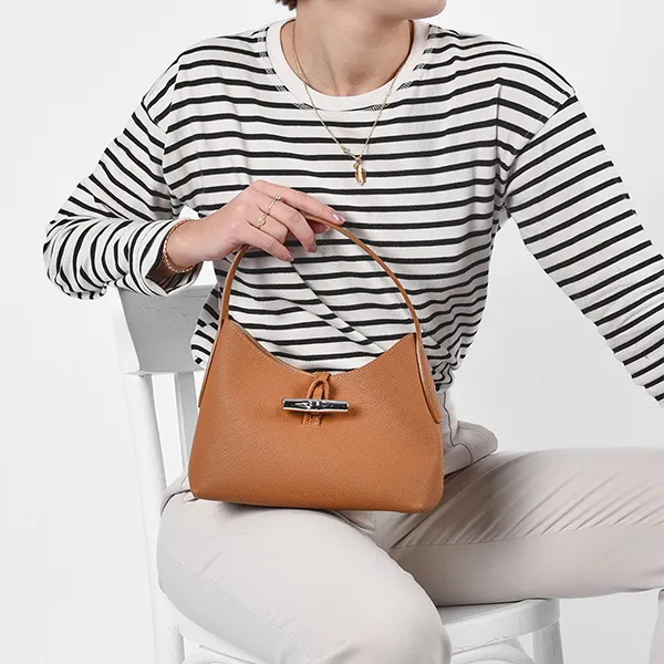 Túi Đeo Vai Nữ Longchamp Roseau Shoulder Bag 10152 HPN 016 Màu Nâu Bò - Túi xách - Vua Hàng Hiệu