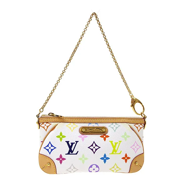 Túi Đeo Vai Nữ Louis Vuitton LV Multicolor Pochette Milla MM M60096 Màu Trắng Nâu