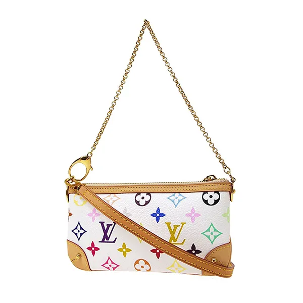 Túi Đeo Vai Nữ Louis Vuitton LV Multicolor Pochette Milla MM M60096 Màu Trắng Nâu