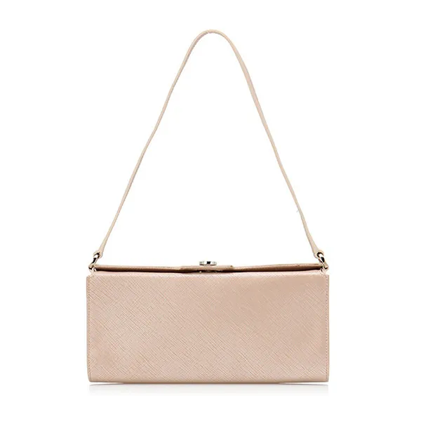 Túi Đeo Vai Nữ Salvatore Ferragamo Leather Shoulder Bag Gantini Màu Be Hồng