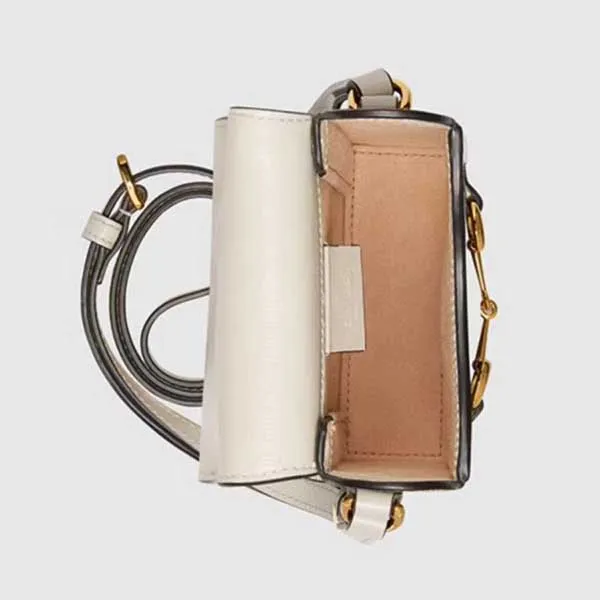 Túi Điện Thoại Nữ Gucci Horsebit 1955 Mini Beige And White Leather Màu Be Trắng - Túi xách - Vua Hàng Hiệu