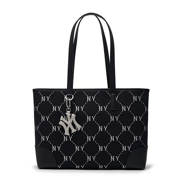 Túi Tote MLB Dia Monogram Jacquard Large Tote Bag New York Yankees 3AORL014N-50BKS Màu Đen