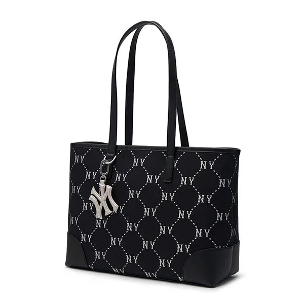 Túi Tote MLB Dia Monogram Jacquard Large Tote Bag New York Yankees 3AORL014N-50BKS Màu Đen