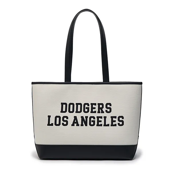 Túi Tote MLB Varsity Jacquard LA Dodgers 3AORL104N-07CRM Màu Đen Xám - Túi xách - Vua Hàng Hiệu