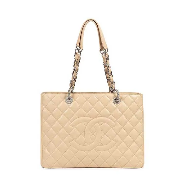 Túi Tote Nữ Chanel Grand Shopping Bag Caviar Beige GST Màu Be