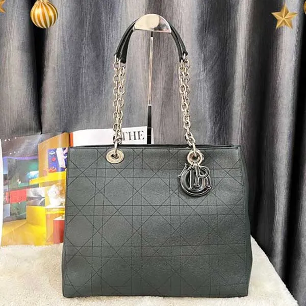 Túi Tote Nữ Christian Dior Ultra Leather Handbag Màu Xanh Rêu - Túi xách - Vua Hàng Hiệu