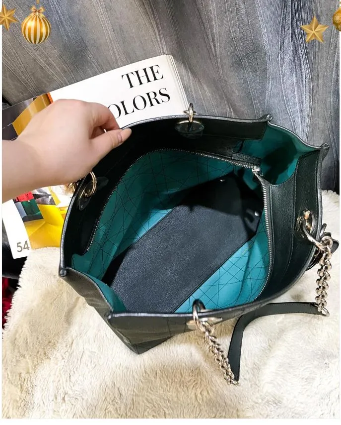 Túi Tote Nữ Christian Dior Ultra Leather Handbag Màu Xanh Rêu - Túi xách - Vua Hàng Hiệu