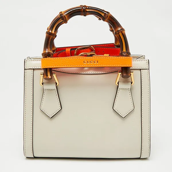 Túi Tote Nữ Gucci Off White Leather Mini Diana Màu Trắng Cam