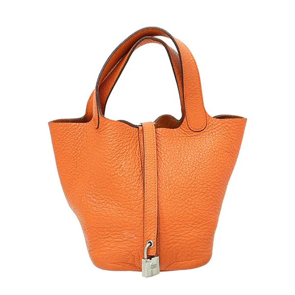 Túi Tote Nữ Hermès Orange Picotin Lock 18 Bag Màu Cam