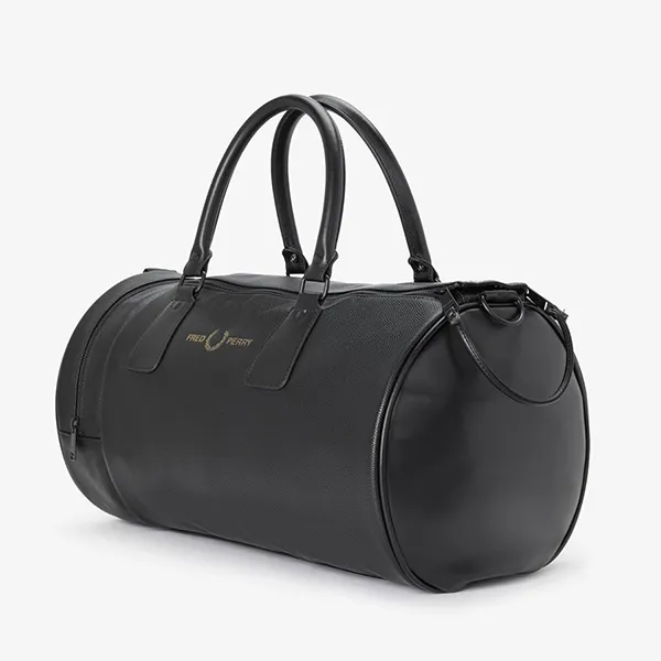 Túi Trống Du Lịch Fred Perry Scotch Grain Barrel Bag Màu Đen