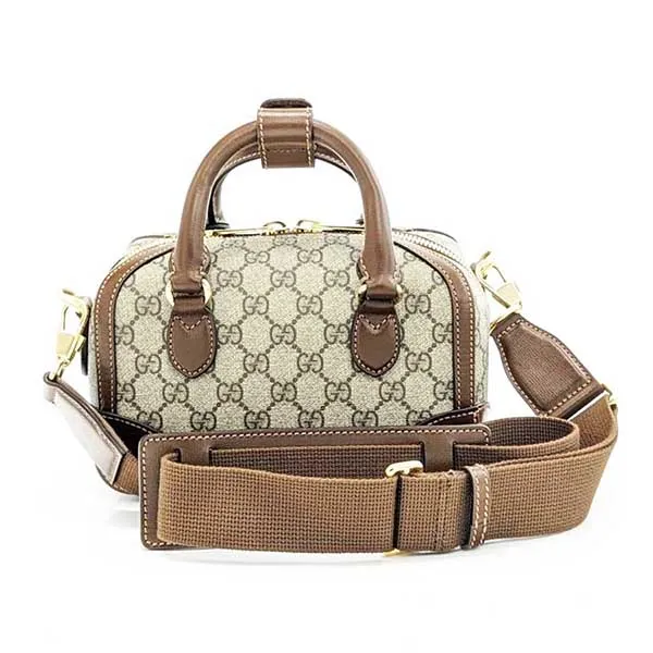 Túi Trống Nữ Gucci Speedy Small Duffle Bag With Interlocking Màu Be Nâu - Túi xách - Vua Hàng Hiệu