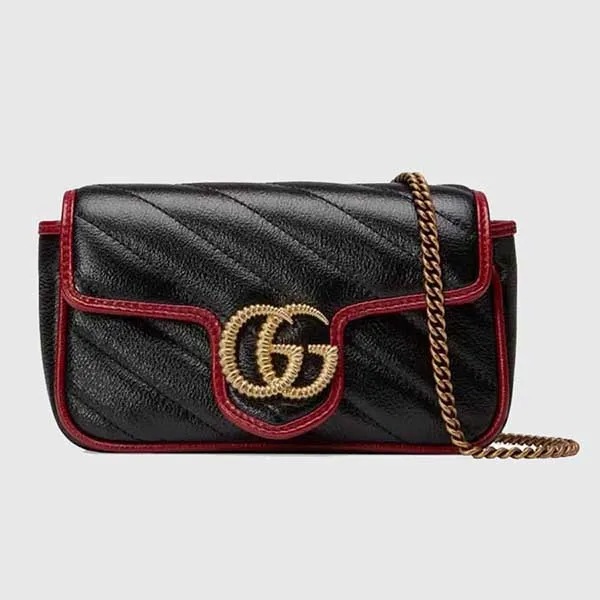 Túi Đeo Chéo Nữ Gucci GG Marmont Super Mini Bag 574969 Màu Đen - Túi xách - Vua Hàng Hiệu