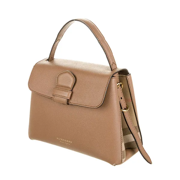 Túi Xách Nữ Burberry Grainy Leather And House Check Bag Small Màu Nâu Sáng