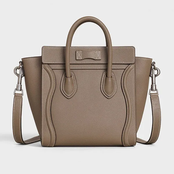 Túi Xách Nữ Celine Nano Luggage Bag In Drummer Calfskin Souris Màu Xám - Túi xách - Vua Hàng Hiệu