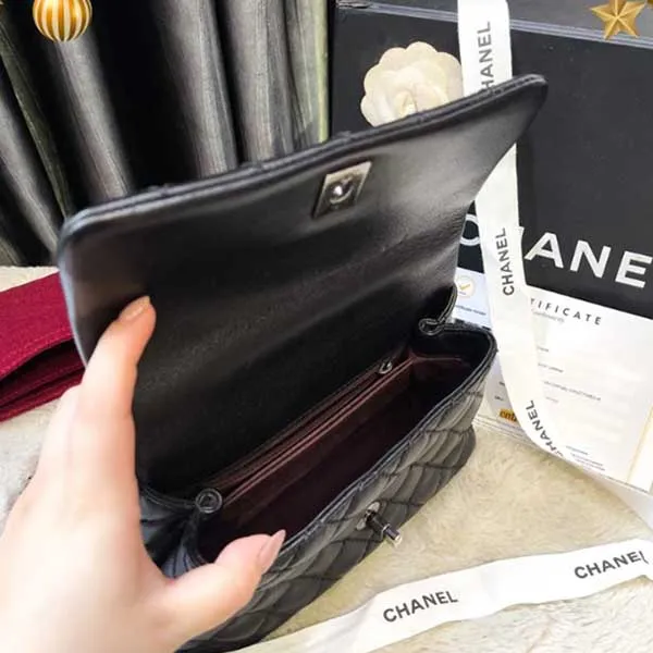Túi Xách Nữ Chanel Pre Owned Coco Top Handle Bag Màu Đen - 5