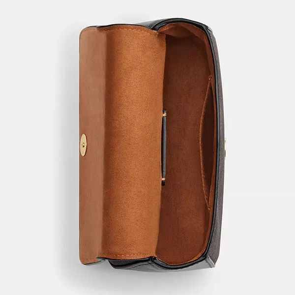 Túi Xách Nữ Coach Lysa Top Handle In Signature Canvas CO965 Màu Nâu Đen