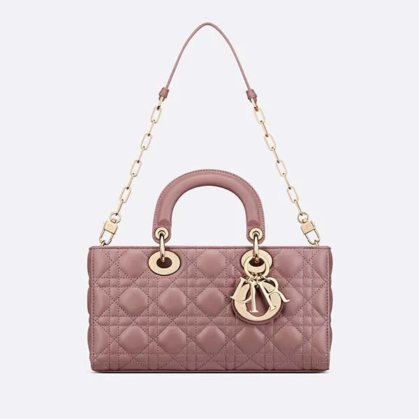 Túi Xách Nữ Dior Medium Lady D-Joy Bag Peony Pink Cannage Lambskin M0540ONGE_M81P Màu Hồng Nude - Túi xách - Vua Hàng Hiệu