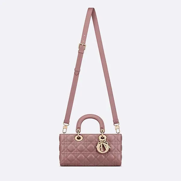 Túi Xách Nữ Dior Medium Lady D-Joy Bag Peony Pink Cannage Lambskin M0540ONGE_M81P Màu Hồng Nude - Túi xách - Vua Hàng Hiệu