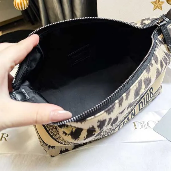 Túi Xách Nữ Dior Pouch Leopard Hoppy Màu Họa Tiết Da Báo - Túi xách - Vua Hàng Hiệu
