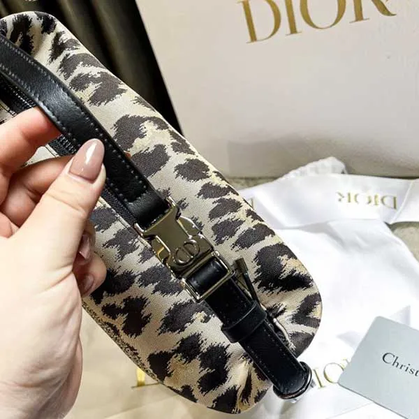 Túi Xách Nữ Dior Pouch Leopard Hoppy Màu Họa Tiết Da Báo - Túi xách - Vua Hàng Hiệu