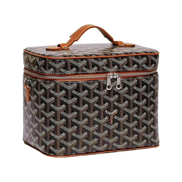 Túi Xách Nữ Goyard Calfskin Canvas Logo Bags Black Brown MUSEVAPMLTY01CL03P Màu Nâu Đen - Túi xách - Vua Hàng Hiệu