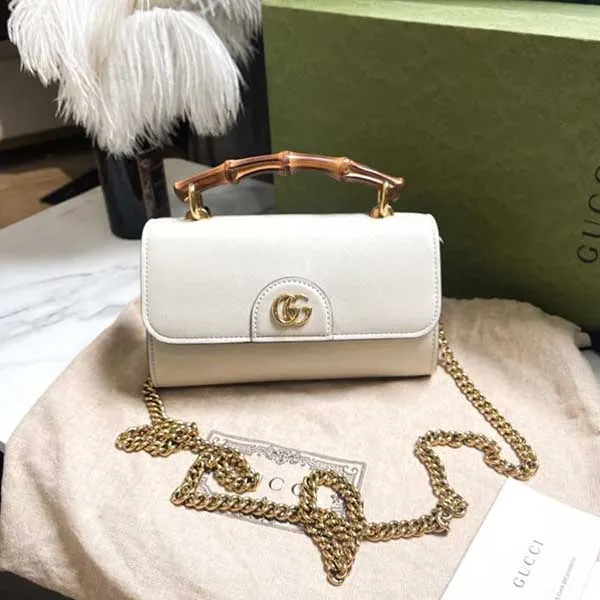 Túi Xách Nữ Gucci Diana Mini Shoulder Bag 675795 White Màu Trắng